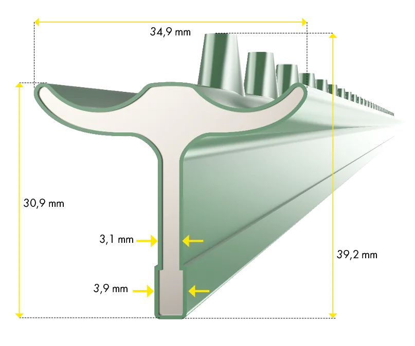 T-Pfosten Profi, l = 2,40 m, grün lackiert