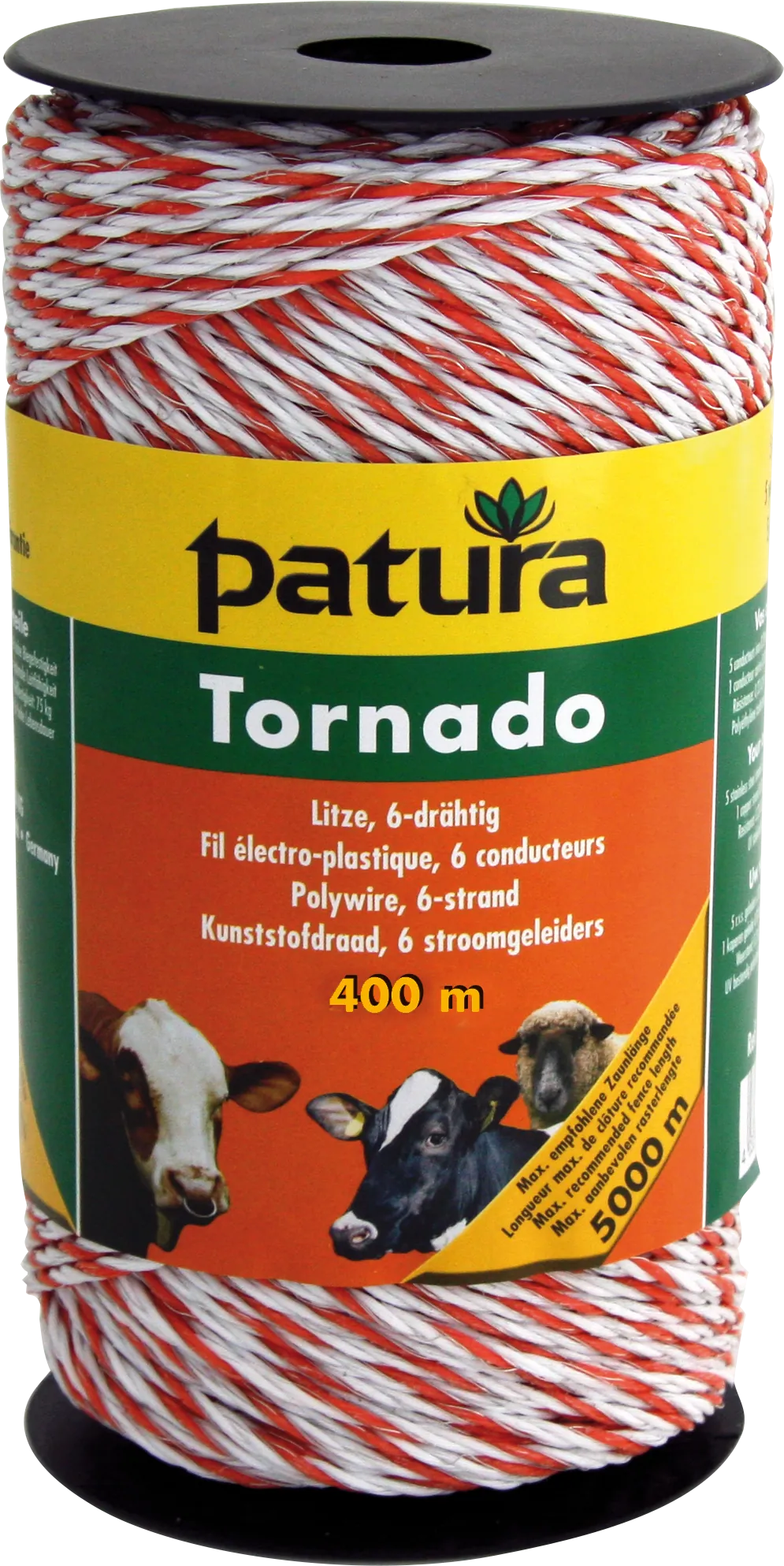 Tornado Litze, 400 m Rolle, weiss-orange 5 Niro 0,20 mm, 1 Cu 0,30 mm