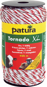 Tornado XL Litze, 400 m Rolle 8 Niro 0,20 mm, 3 Cu 0,30 mm, weiss-rot