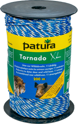 Tornado XL Litze, 200 m Rolle 8 Niro 0,20 mm, 3 Cu 0,30 mm, blau-weiß