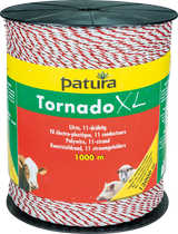 Tornado XL Litze, 1000 m Rolle 8 Niro 0,20 mm, 3 Cu 0,30 mm, weiss-rot