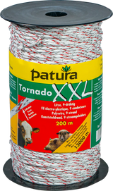 Tornado XXL Litze, 200 m Rolle geflochtene Litze, weiss-rot