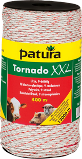 Tornado XXL Litze, 400 m Rolle geflochtene Litze, weiss-rot