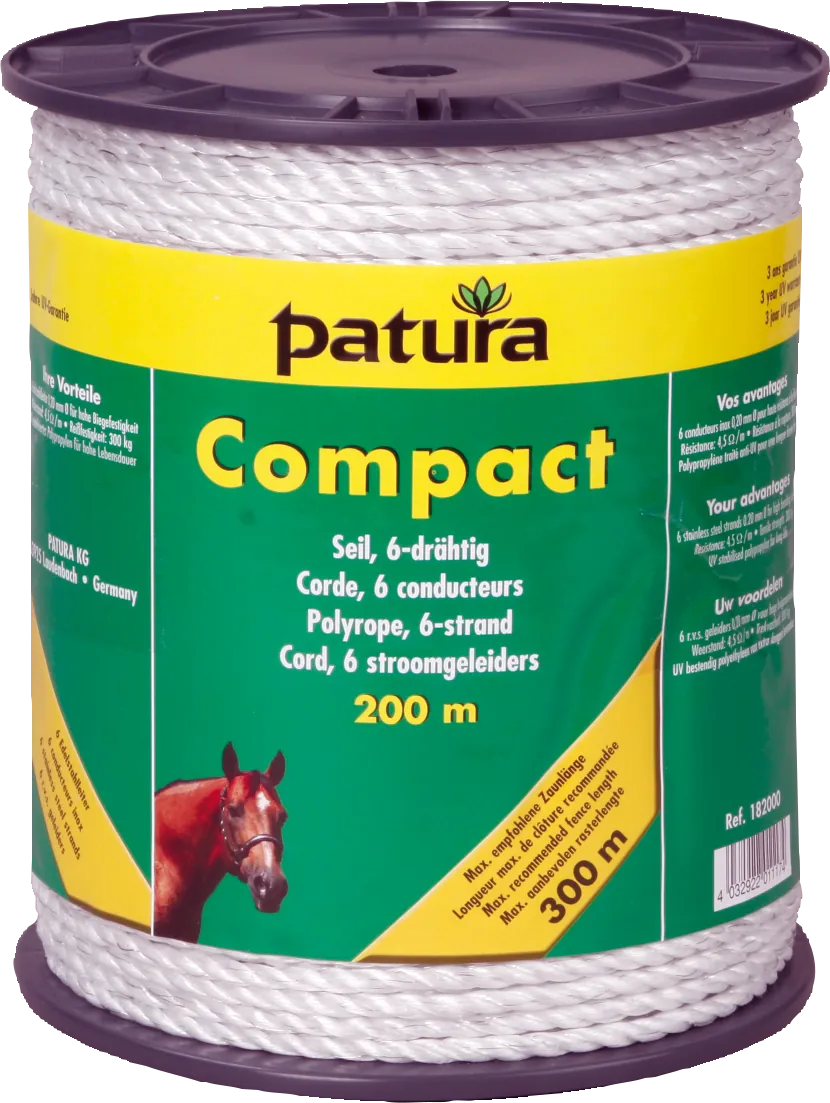 Compact Seil, 200 m Rolle 6 Niro 0,20 mm, weiss