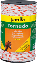 Tornado Seil, 200 m Rolle, weiß-orange 5 Niro 0,20 mm, 1 Cu 0,30 mm