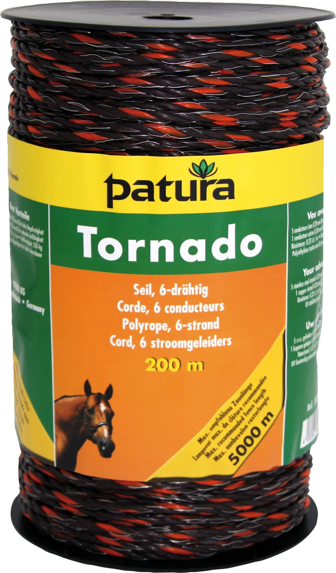 Tornado Seil, 200 m Rolle, braun-orange 5 Niro 0,20mm, 1 Cu 0,30mm