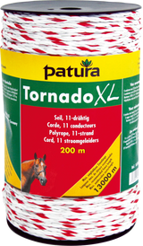 Tornado XL Seil, 200 m Rolle 8 Niro 0,20 mm, 3 Cu 0,30 mm, weiss-rot