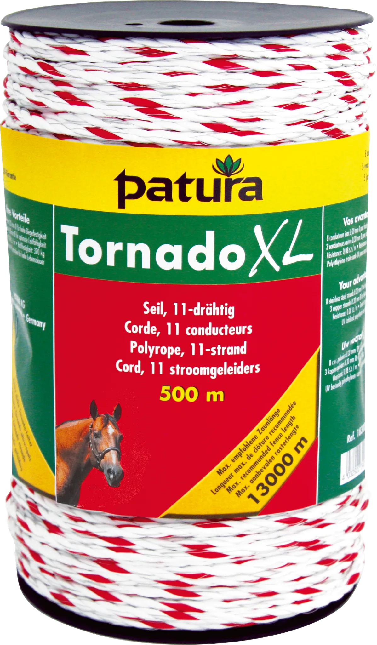 Tornado XL Seil, 500 m Rolle 8 Niro 0,20 mm, 3 Cu 0,30 mm, weiss-rot