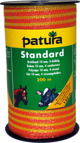 Standard Breitband 10mm, 200 m Rolle 4 Niro 0,16mm, gelb-orange