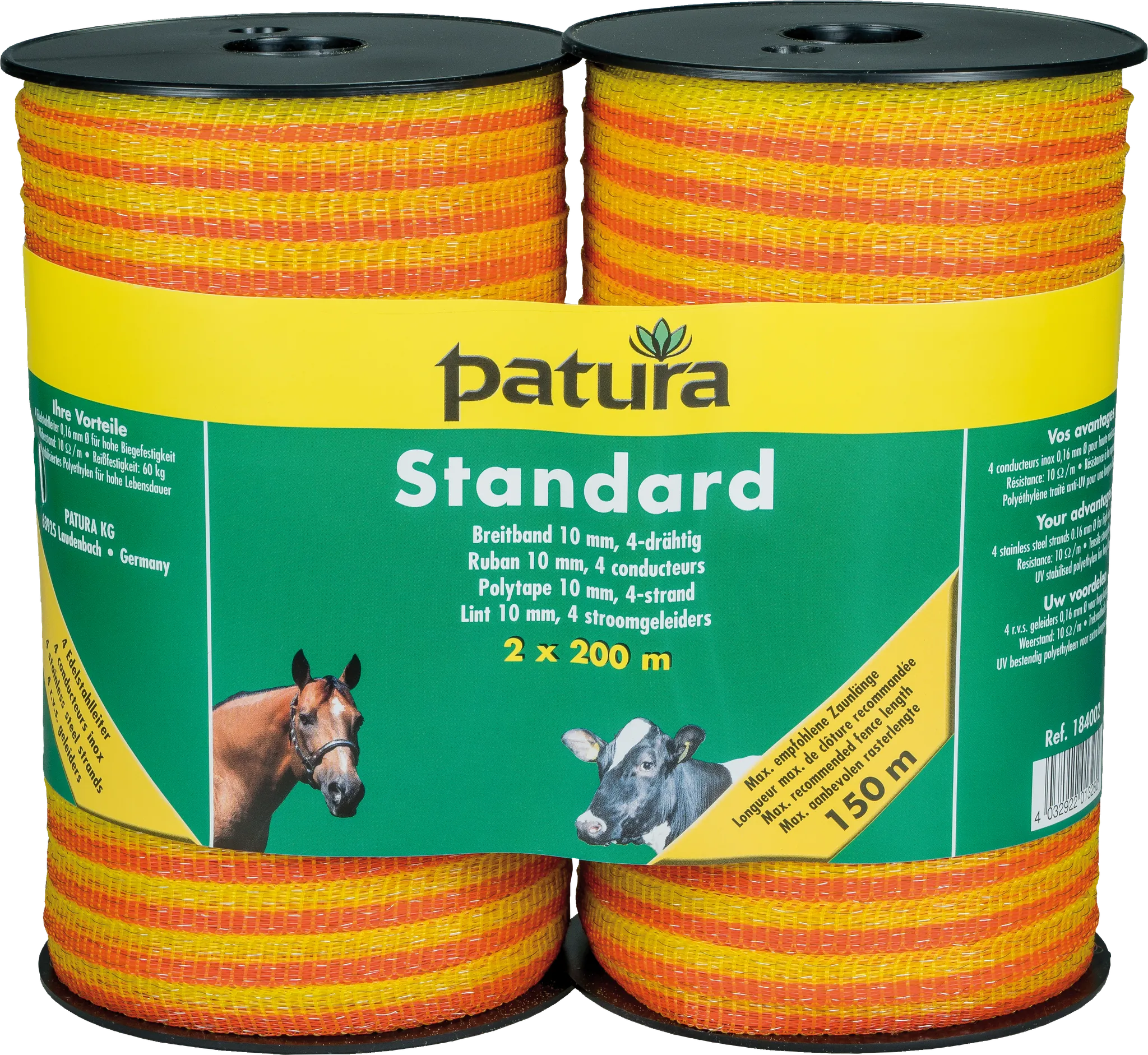 Standard Breitband 10mm, 4 Niro 0,16mm, gelb-orange, 2x200 m Rolle, Doppelpack