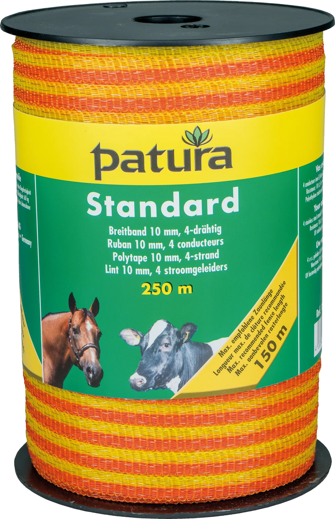 Standard Breitband 10mm, 250 m Rolle 4 Niro 0,16mm, gelb-orange