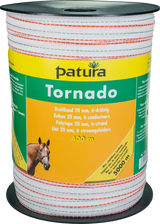 Tornado Breitband 20 mm, 400 m Rolle 5 Niro 0,20mm, 1 Cu 0,30mm, weiss-orange