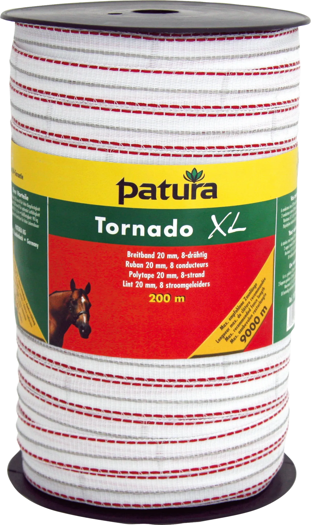 Tornado XL Breitband 20 mm, 200 m Rolle 6 Niro 0,20 mm, 2 Cu 0,30 mm, weiss-rot