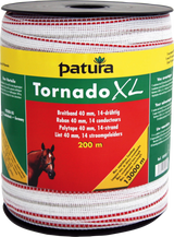 Tornado XL Breitband 40 mm, 200 m Rolle 11 Niro 0,16mm, 3 Cu 0,30mm, weiss-rot