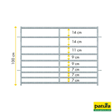 Abtrennung für Schafe und Ziegen, 9-reihig, 1,39 m x 1,00 m