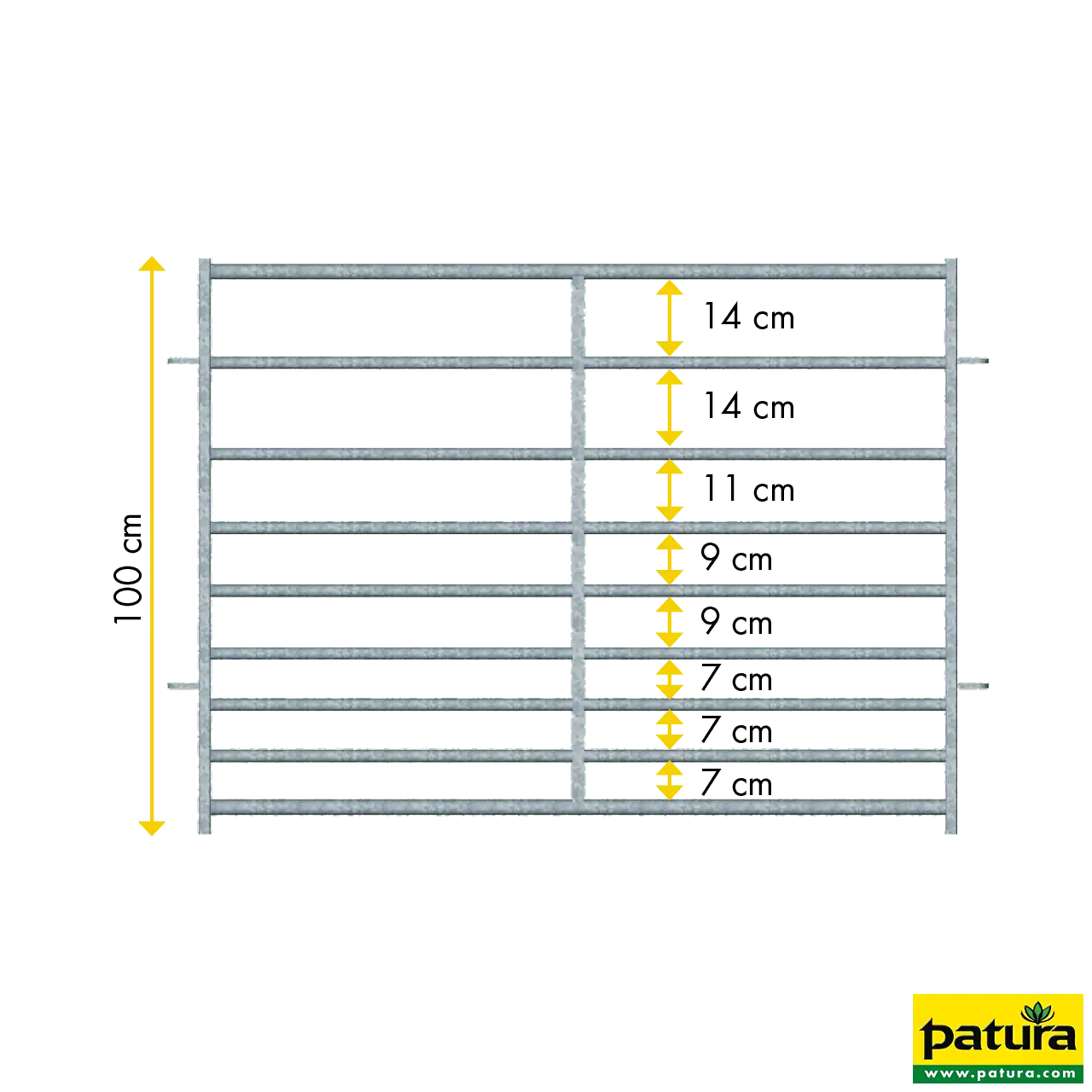Abtrennung für Schafe, verstellbar L= 0,94 - 1,39 m, H= 1,00 m
