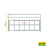 Abtrennung mit verstellb. Lämmerschlupf L= 1,89 m, H= 1,00 m