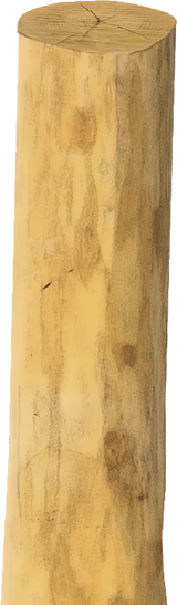 Robinienpfahl, rund, geschliffen, 3500 mm, d=16-18 cm, gefast, gehobelt,