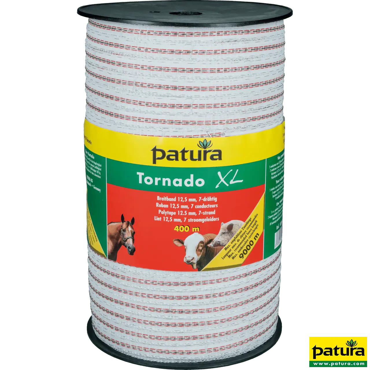 Tornado XL Breitband 12,5mm, 400 m Rolle 5 Niro 0,20 mm, 2 Cu 0,30 mm, weiss-rot