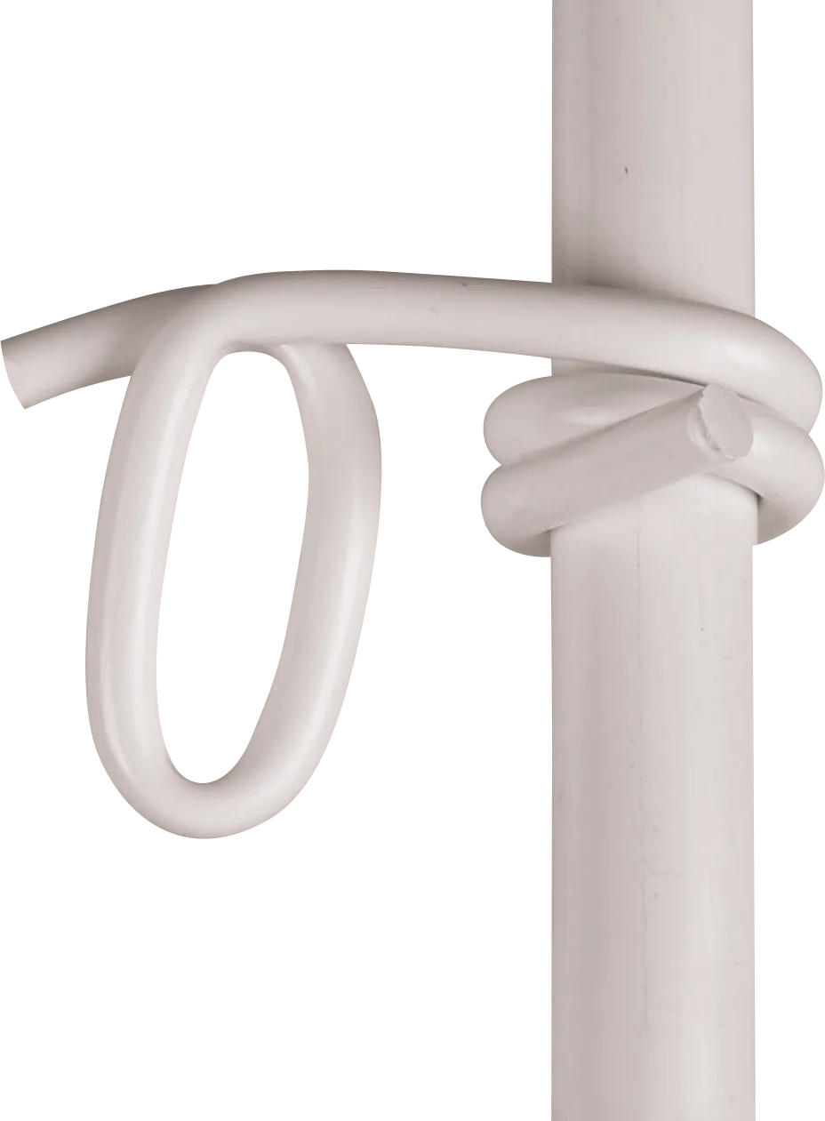 Kunststofföse weiß, f. Bänder bis 40 mm Pfähle mit d= 19 mm  (25 Stück / Pack)