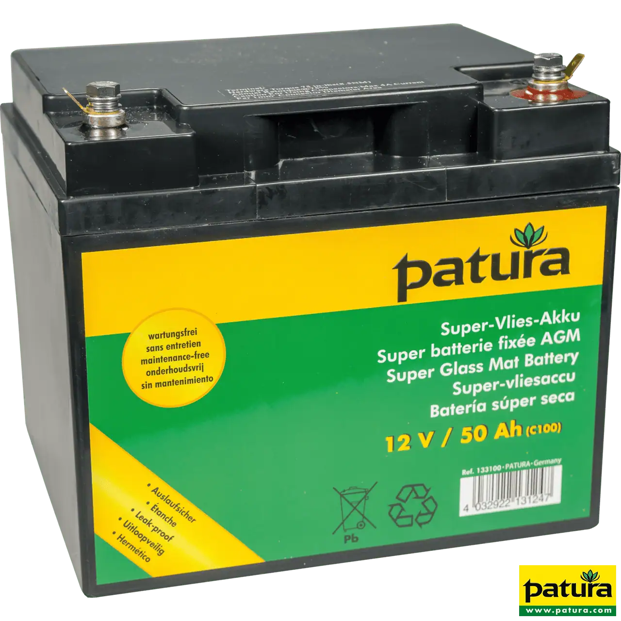 Super-Vlies-Akku 12 V / 50 Ah C100 wartungsfreie Vliesbatterie