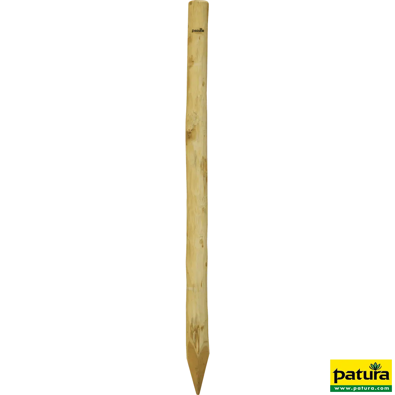Robinienpfahl, rund, 2 m, Ø 10–12 cm, gefast, 4-fach gespitzt, entrindet