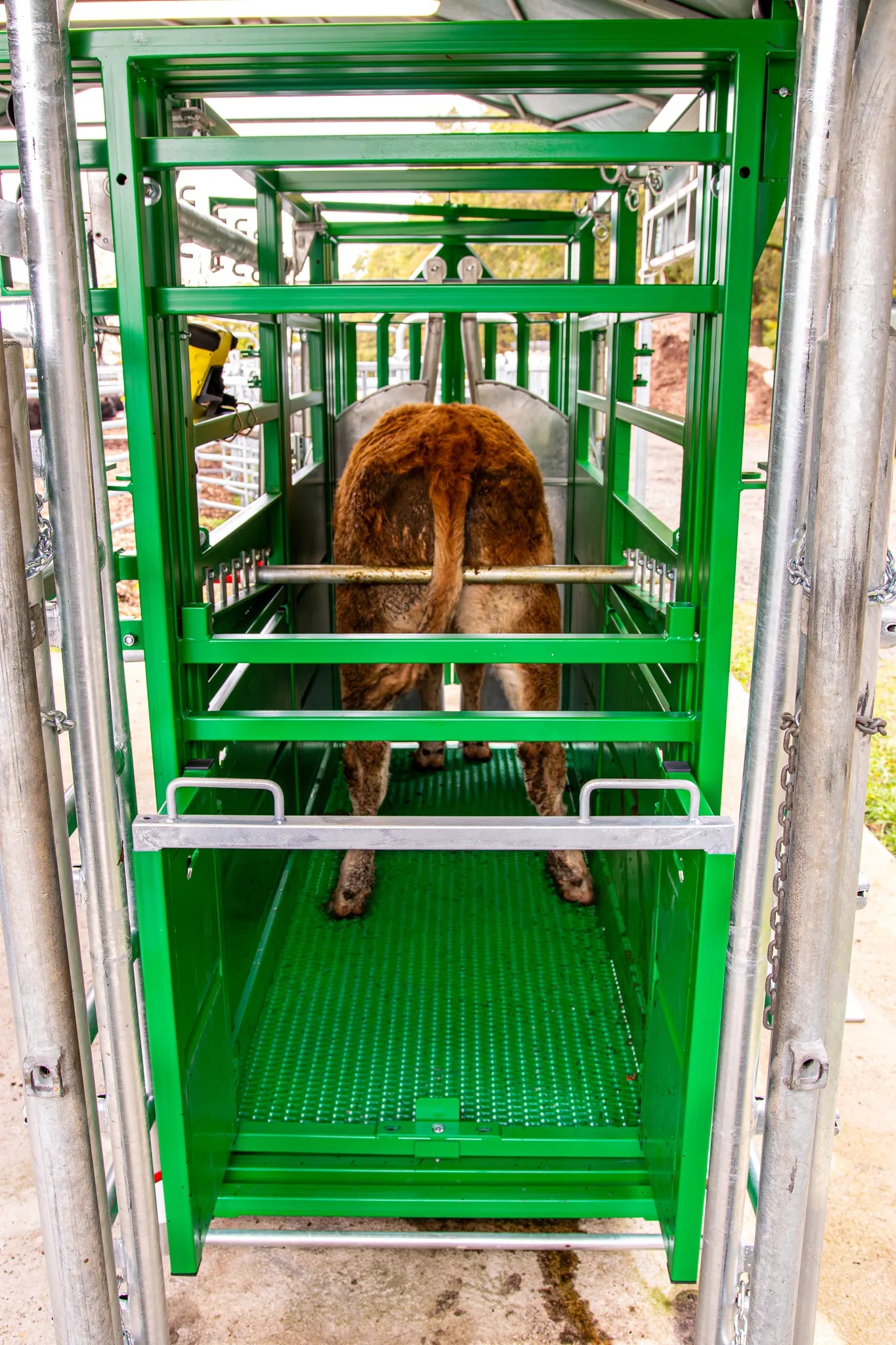 Behandlungsstand A6000 mit Heckschiebetür, Fangkorb 2-flügelig