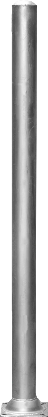Pfosten d=102 mm, L=2,25 m, Bodenplatte 200x200 mm