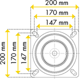 Pfosten d=76 x 3,6 mm, L= 1,65 m, mit Bodenplatte, Edelstahl