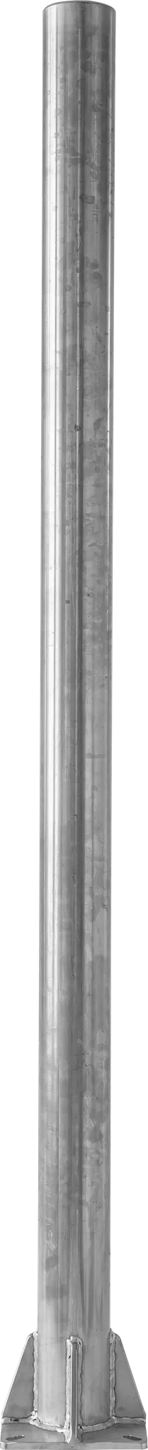 Pfosten d=102 x 4 mm, L= 1,95 m, mit Bodenplatte, Edelstahl