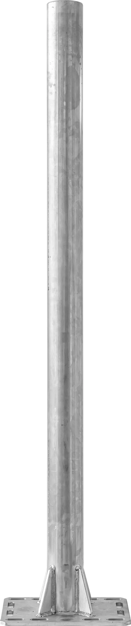Pfosten d=102 x 4 mm, L= 1,65 m, mit Bodenplatte für Spaltenboden,