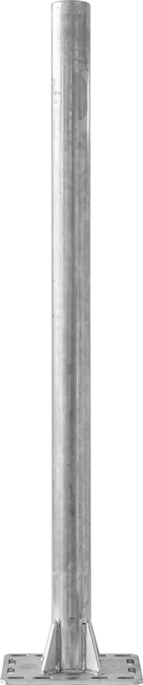 Pfosten d=102 x 4 mm, L= 1,65 m, mit Bodenplatte für Spaltenboden,
