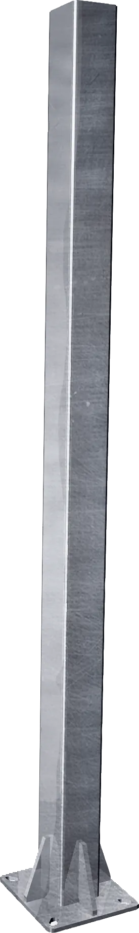 Pfosten Quadrat 90 mm, L= 1,95 m, mit Bodenplatte