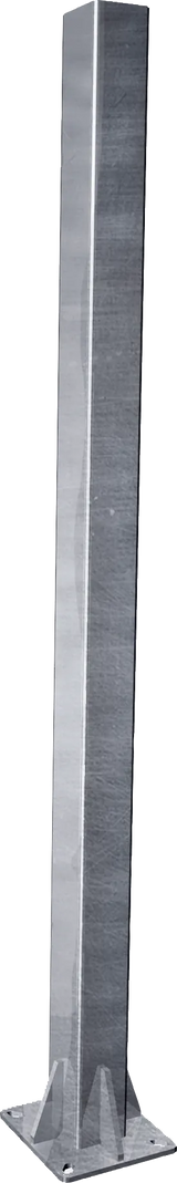 Pfosten Quadrat 90 mm, L= 2,13 m, mit Bodenplatte