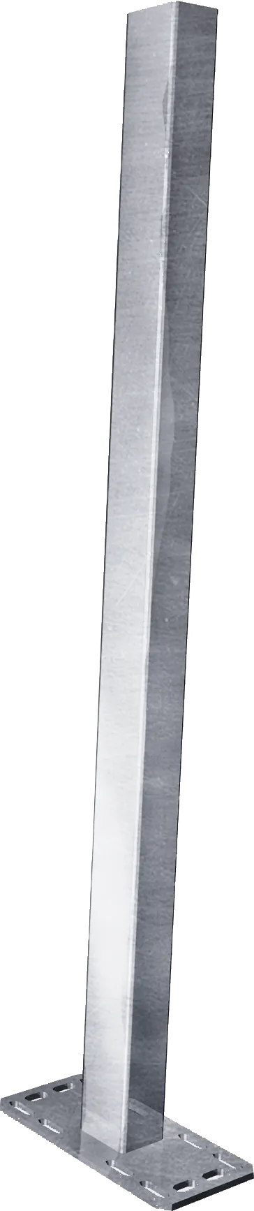 Pfosten Quadrat 90 mm, L= 1,65 m mit Bodenplatte für Spaltenboden