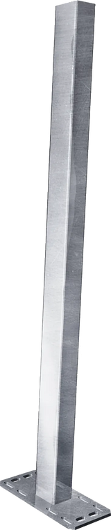 Pfosten Quadrat 90 mm, L= 1,65 m mit Bodenplatte für Spaltenboden