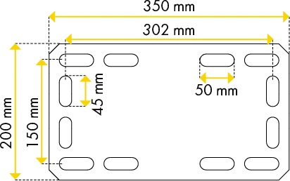 Pfosten Quadrat 90 mm, L= 1,65 m mit Bodenplatte für Spaltenboden
