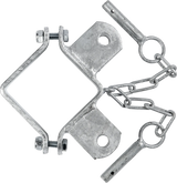 Schelle Quadrat 90 mm, 2 Halter, winklig, vz