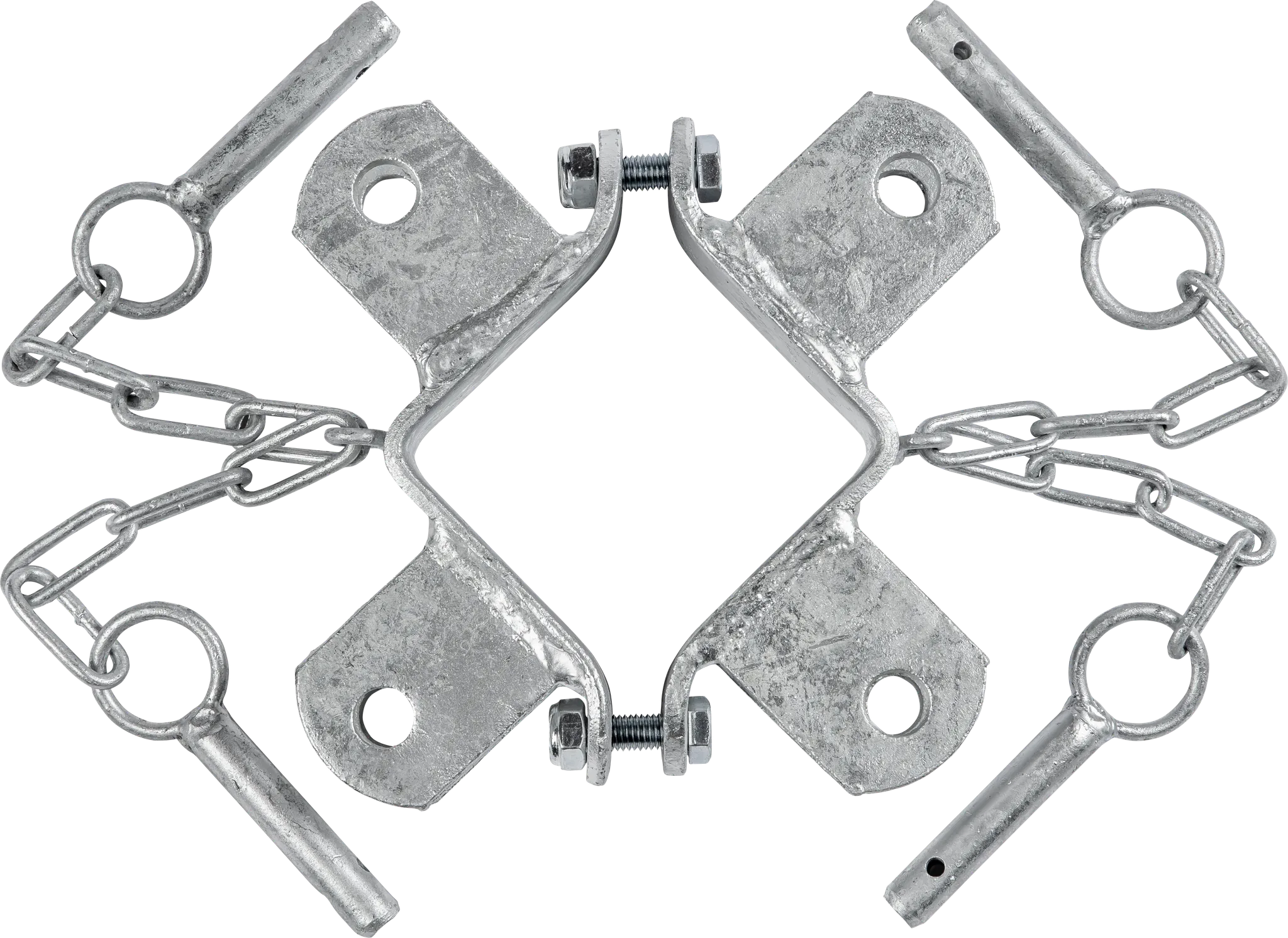 Schelle Quadrat 90 mm, 4 Halter, winklig, vz