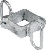 Schelle Quadrat 90 mm, 2 Riegelhalter, parallel, vz