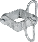 Schelle Quadrat 90 mm, 2 Riegelhalter, winklig, vz