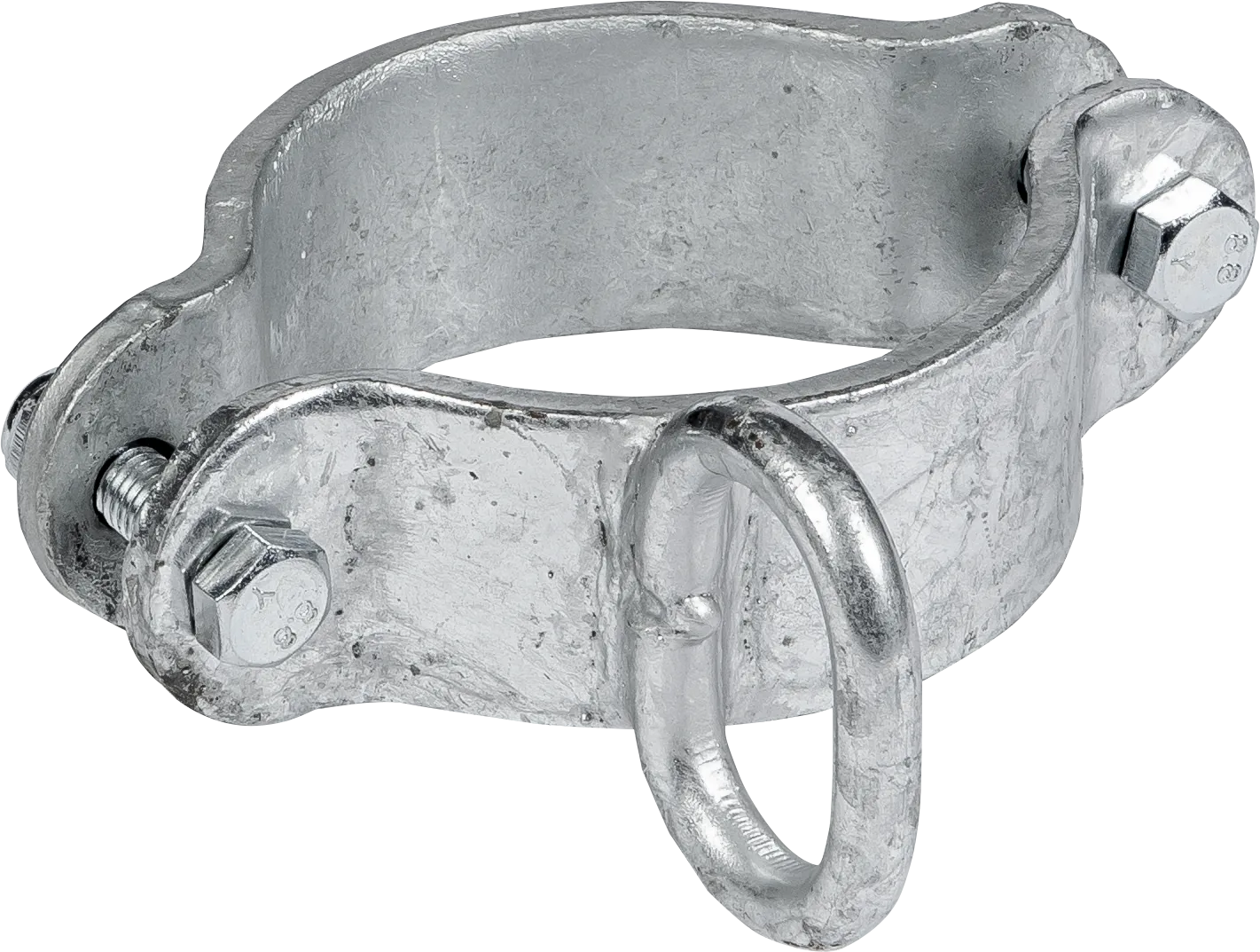 Schelle d=102 mm, 1 Riegelhalter leicht, vz, (für leichte Tore)