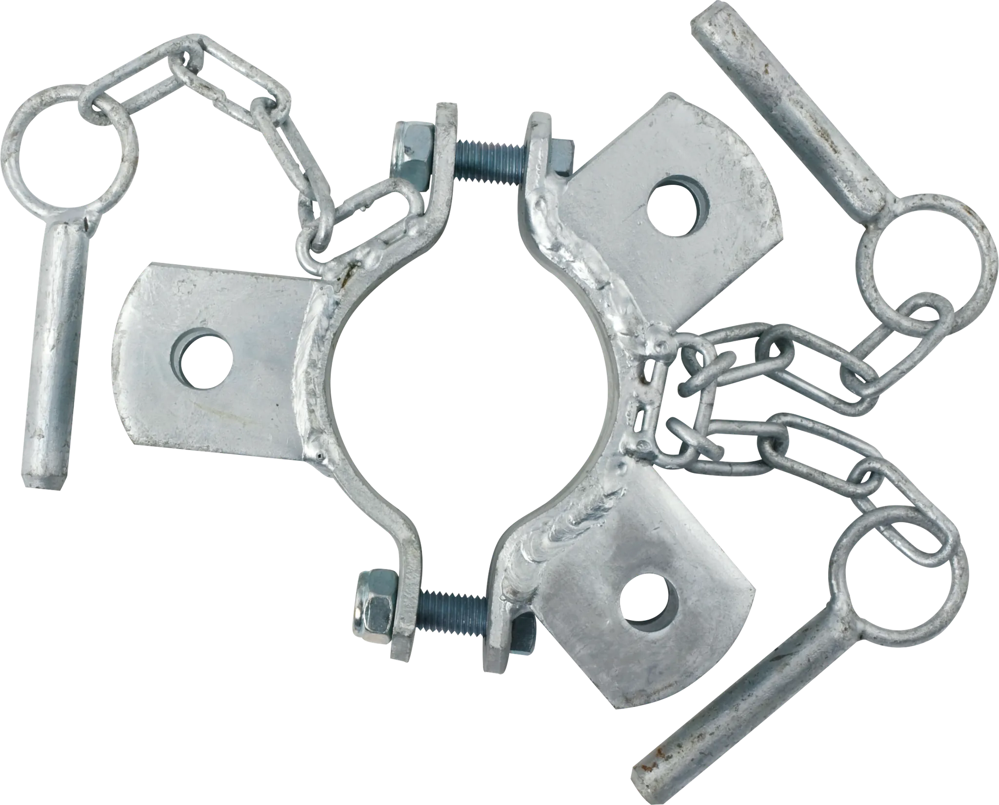 Schelle d= 76 mm, 3 Halter, mittig, vz