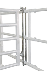 Aufhängung für Abtrennungen zur Befestigung v. Türen und Abtrennungen