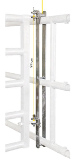 Aufhängung für Abtrennungen zur Befestigung v. Türen und Abtrennungen