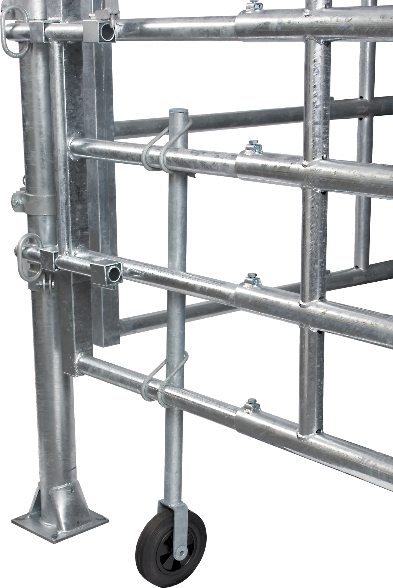 Stützrad für Stalltore Höhe: 1,15m, inkl. 2x Kreuzbügel 48x42mm