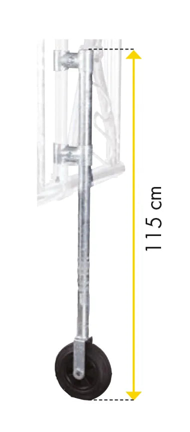 Stützrad für Fressgitter + Abtrennung V inkl. Doppelschelle parallel 42x42mm