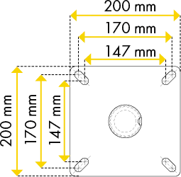 Pfosten d=60 mm, L= 1,35 m, mit Bodenplatte, vz