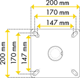 Pfosten d=60 mm, L= 1,35 m, mit Bodenplatte, vz