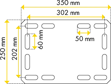 Pfosten d=76 mm, L= 1,65 m mit Bodenplatte für Spaltenboden